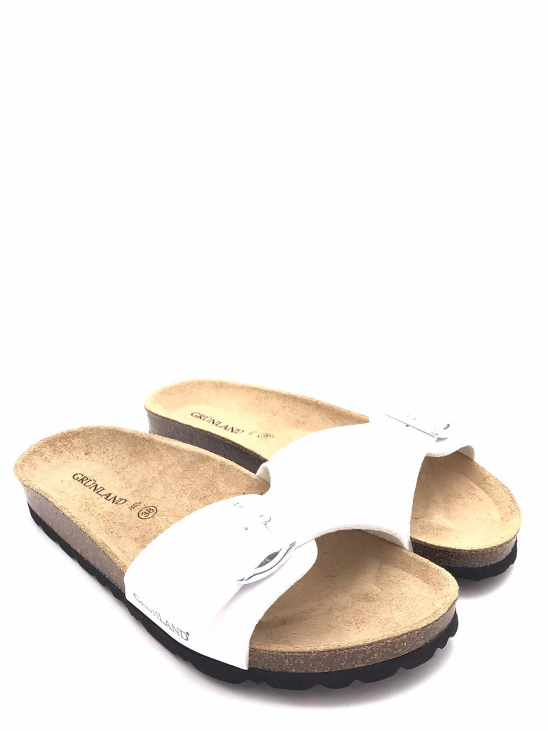 Ciabatta donna Sara fascia unica bianca CB 0721 BIANCO GRUNLAND 