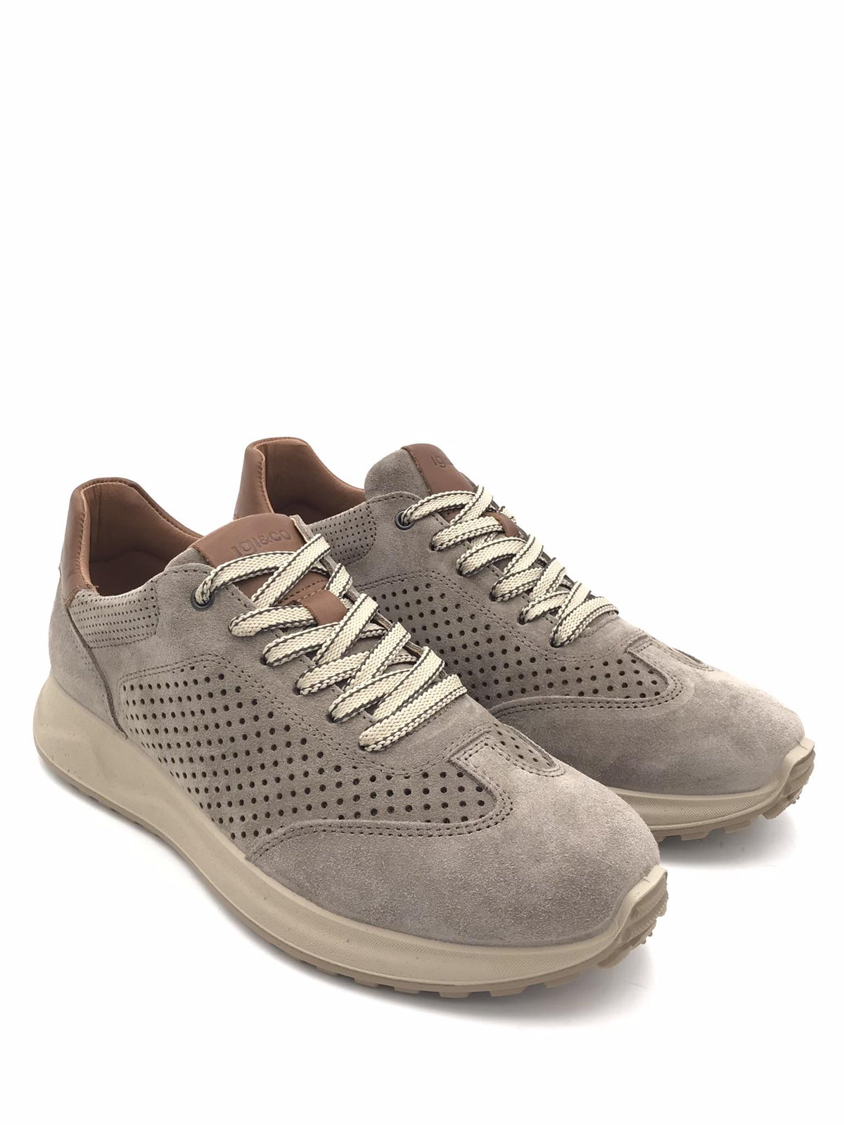 Sneakers uomo Saronno in crosta forata peltro