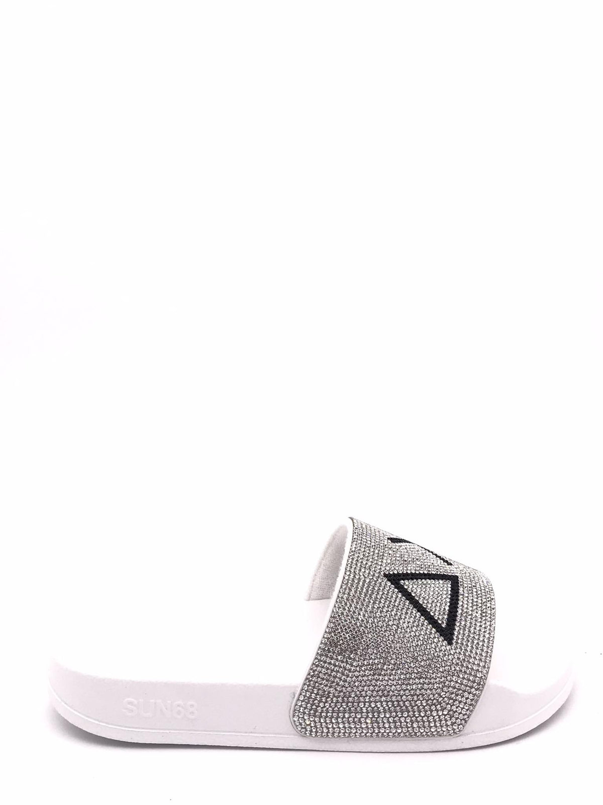 Slippers logo strass bianca BX36211 BIANCA SUN 68 