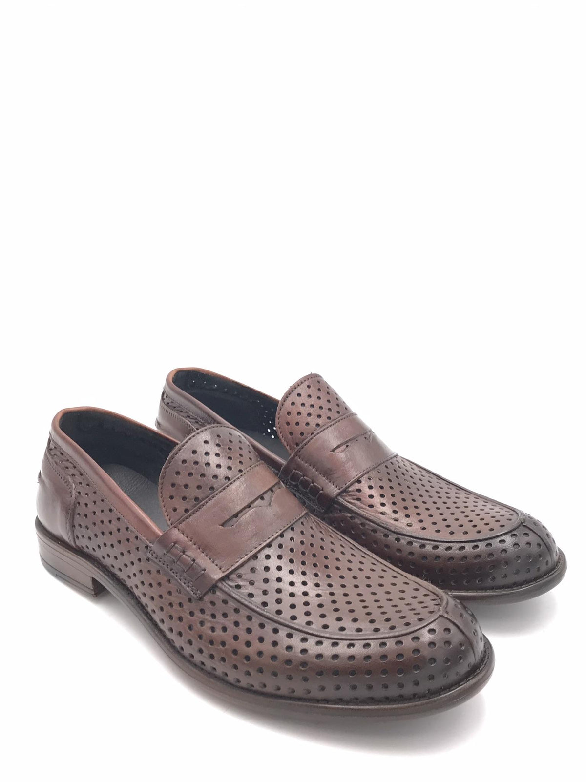 Mocassino college forato marrone 9972 MARRONE EXTON 
