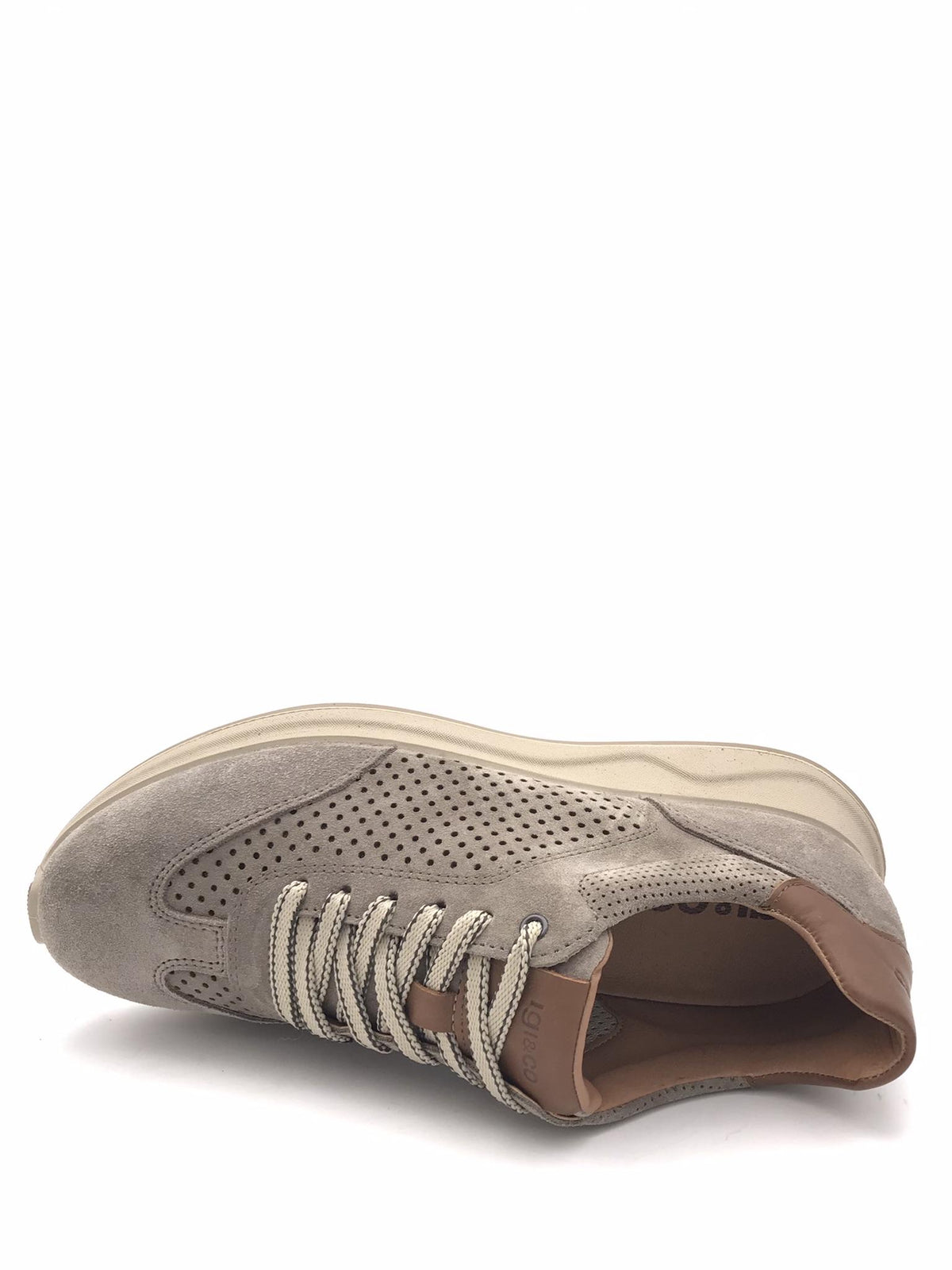 Sneakers uomo Saronno in crosta forata peltro