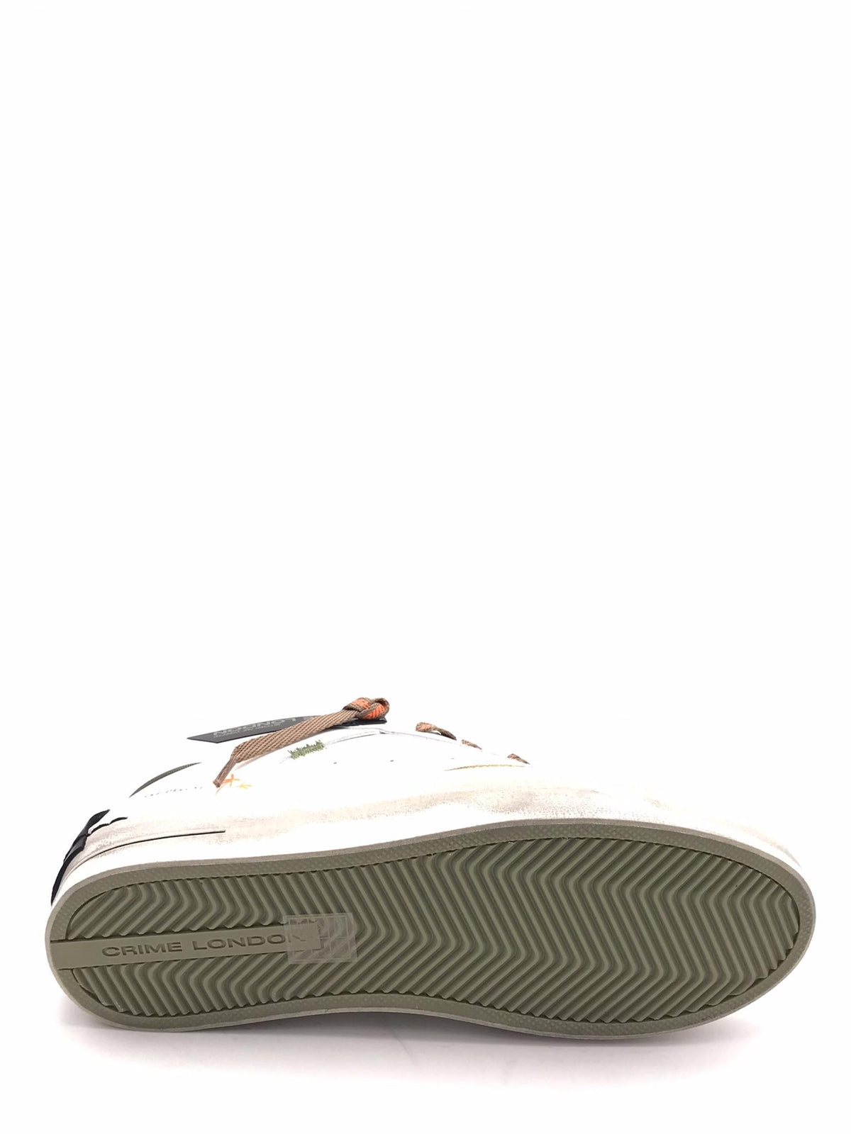 Sneakers Sk8 delux bianca con dettagli arancio fluo 19101 BIANCO CRIME LONDON 