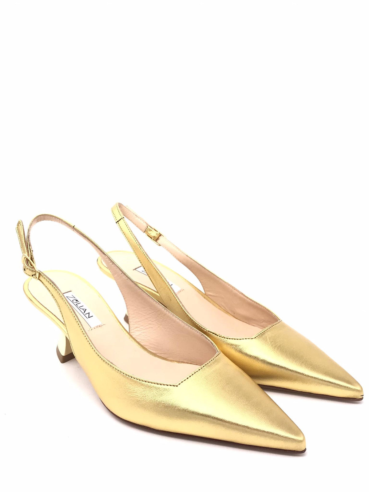 Sling back Magda in pelle laminata oro 1902 ORO ZULIAN 