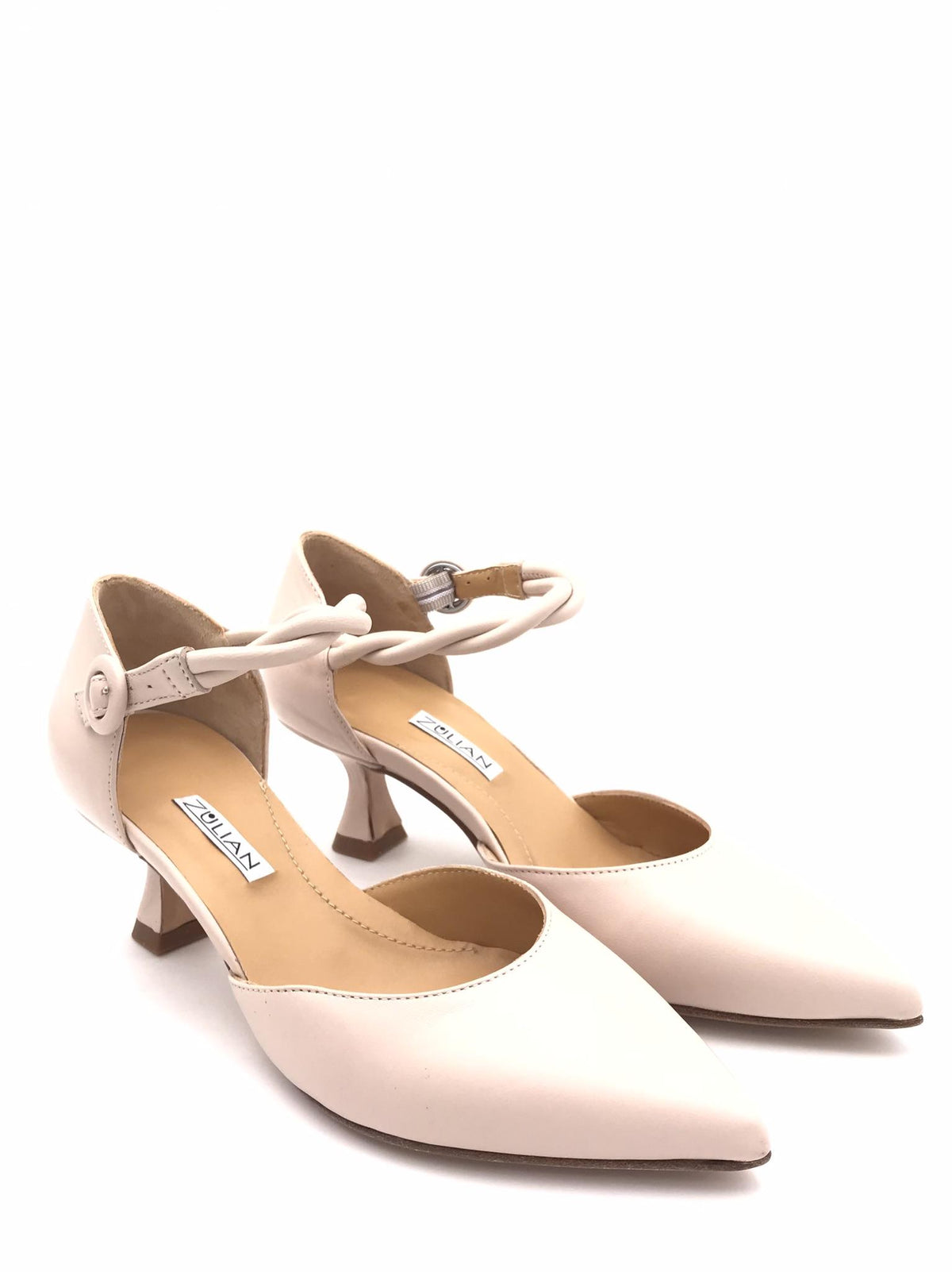 Scarpa Susy punta-tallone in nappa cipria