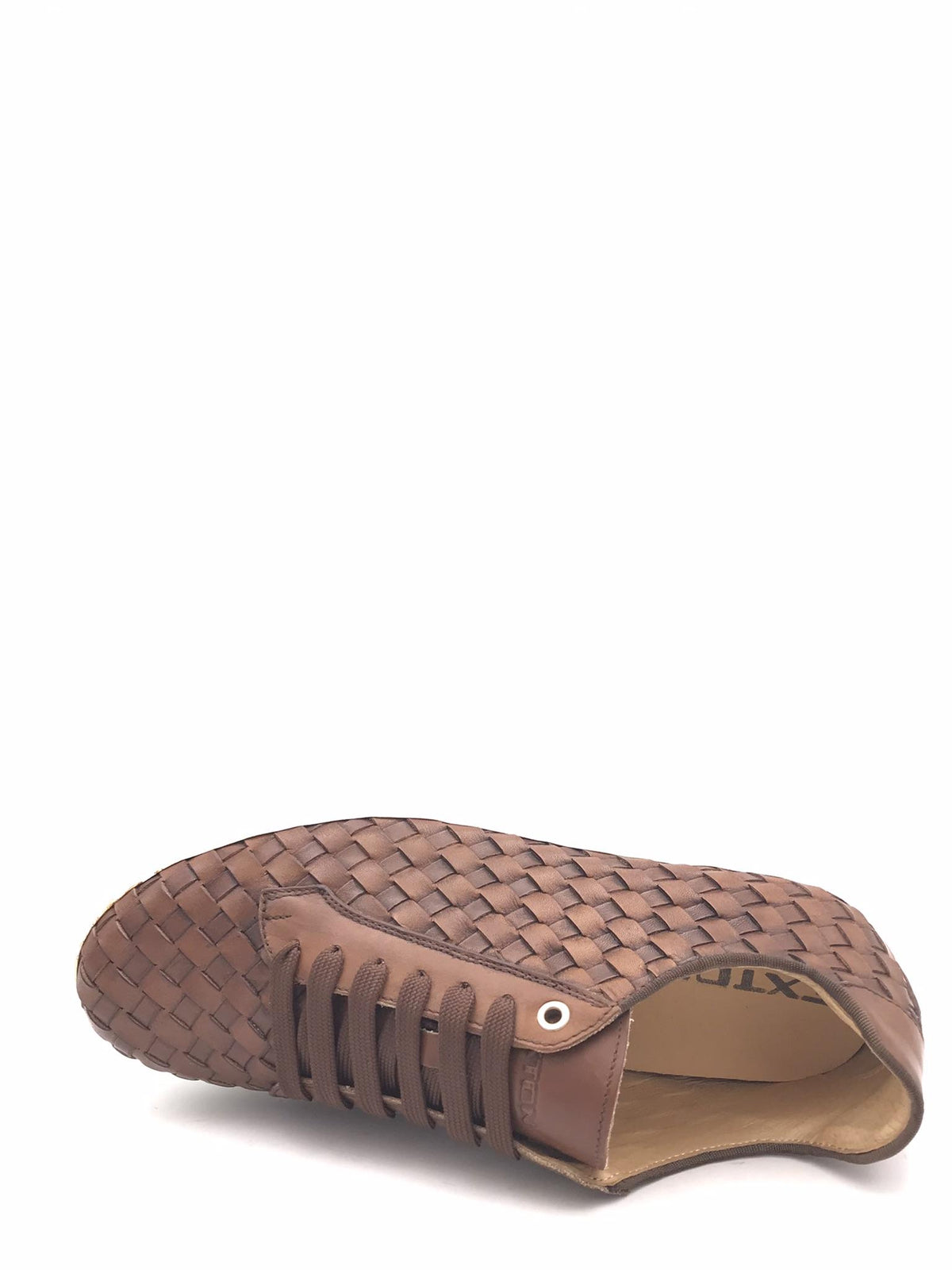 Sneakers uomo in pelle intrecciata blu 526 CUOIO EXTON 