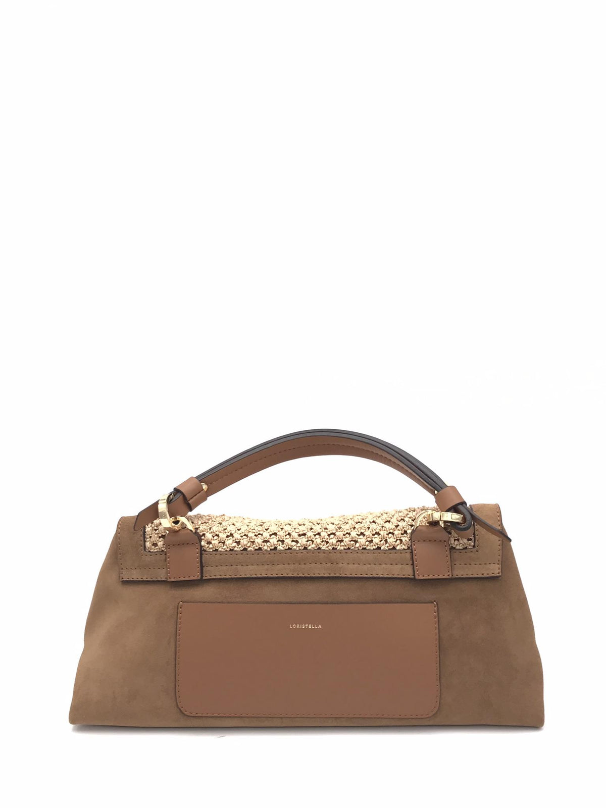 Borsa Kendall small in raffia naturale e camoscio marrone 2737PT MARRONE LORISTELLA 