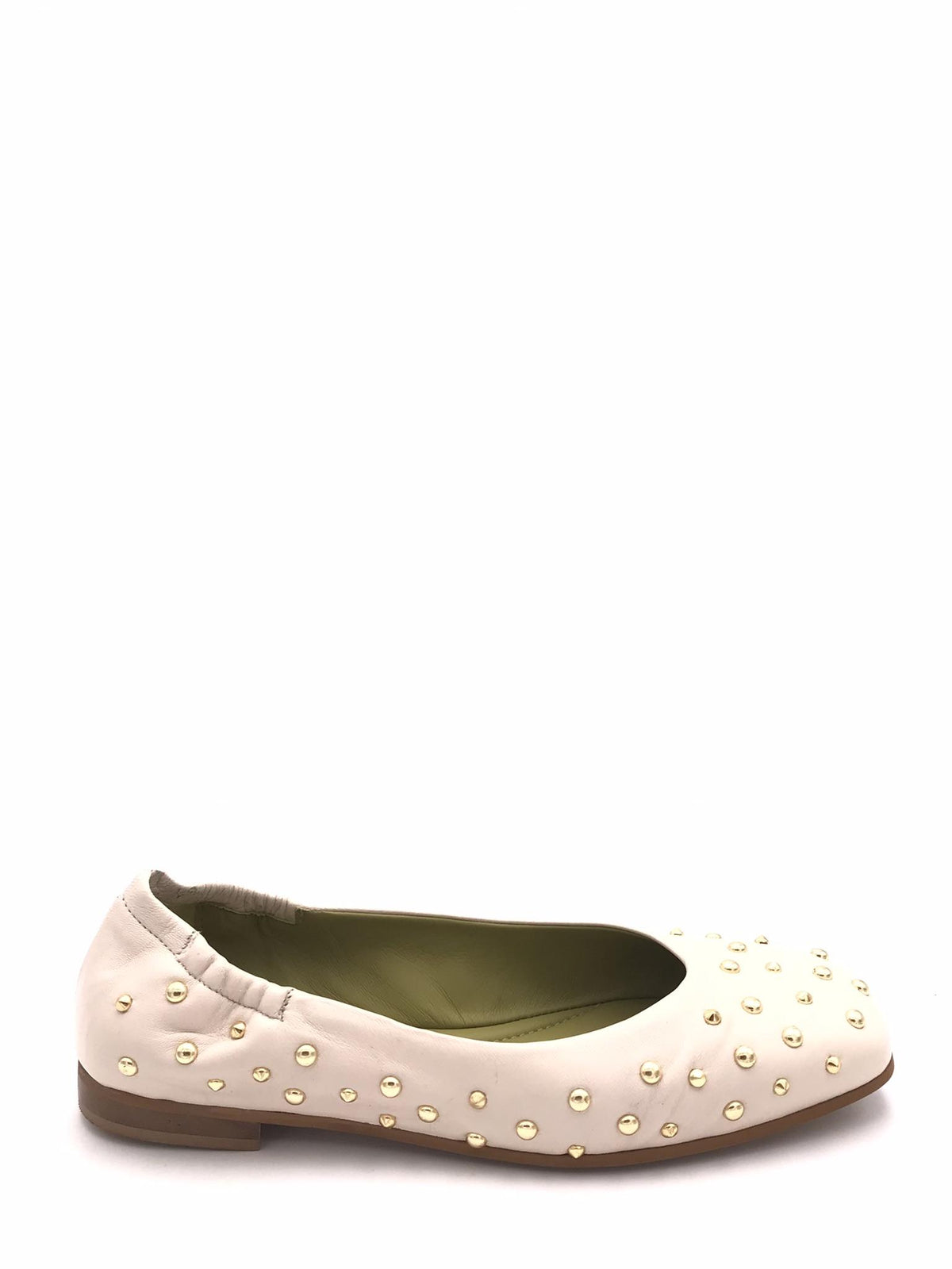 Ballerina Jamie in nappa latte con borchie 9239 LATTE ZULIAN 