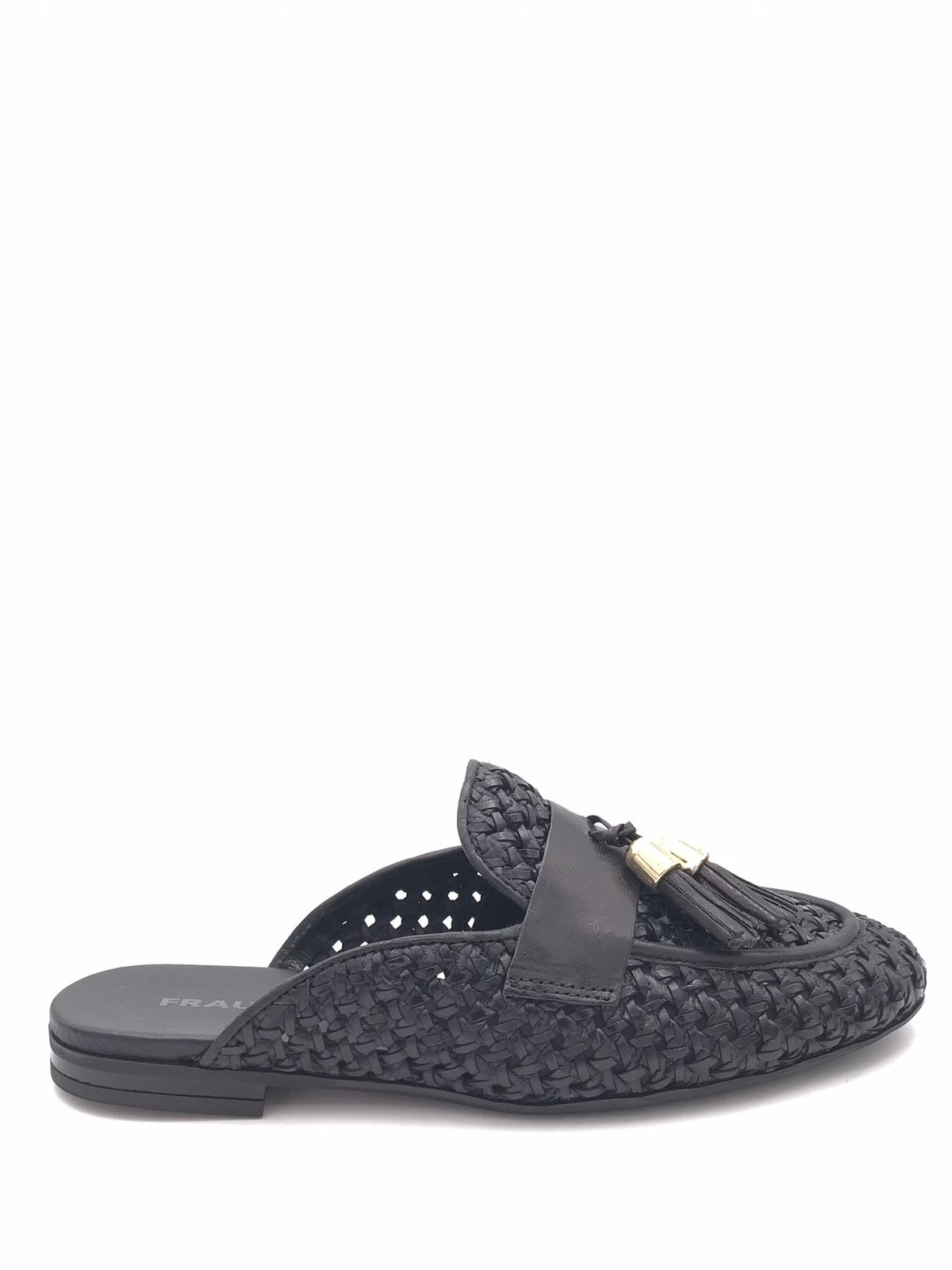 Sabot in pelle intrecciata nera 95T7 NERO FRAU 