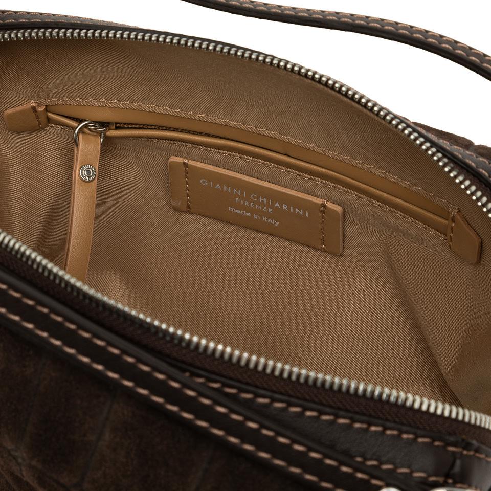 Borsa Alifa in pelle scamosciata effetto cocco espresso BS8258 CMCOCCOTESTA DI MORO GIANNI CHIARINI 