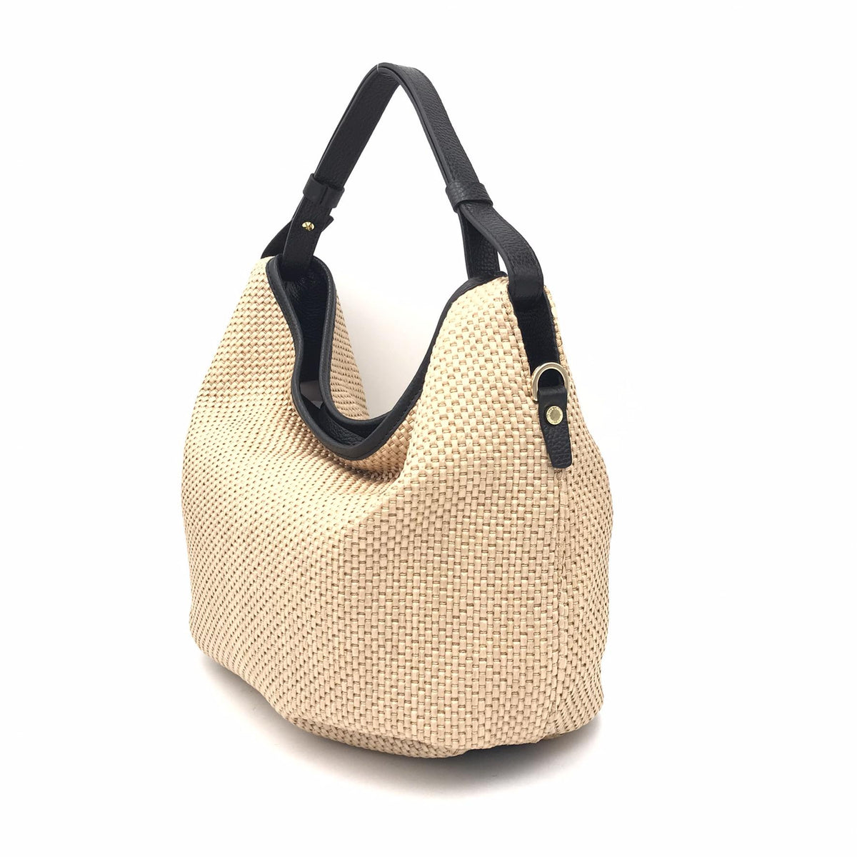 Borsa Ingrid small in raffia naturale-nero 2770PE NATURALE/NERO LORISTELLA 