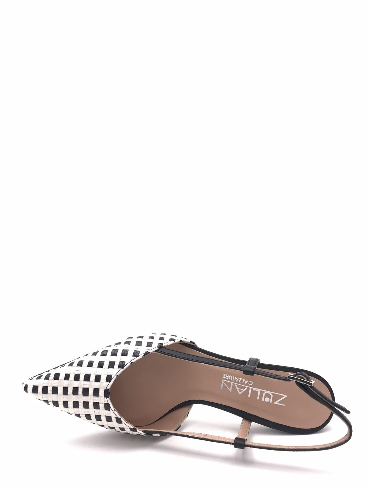 Slingback Rita in raffia nero-bianco 1520/ZP NERO/BIANCO ZULIAN 