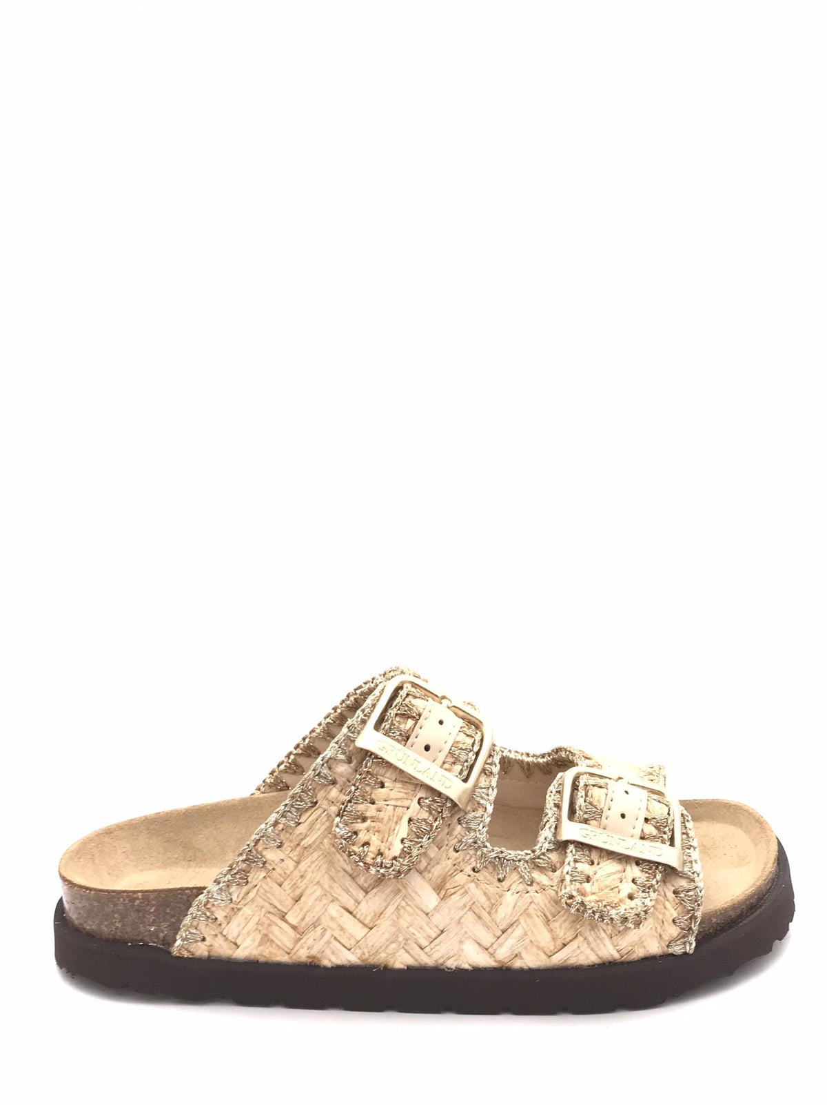 Ciabatte donna Sara raffia beige