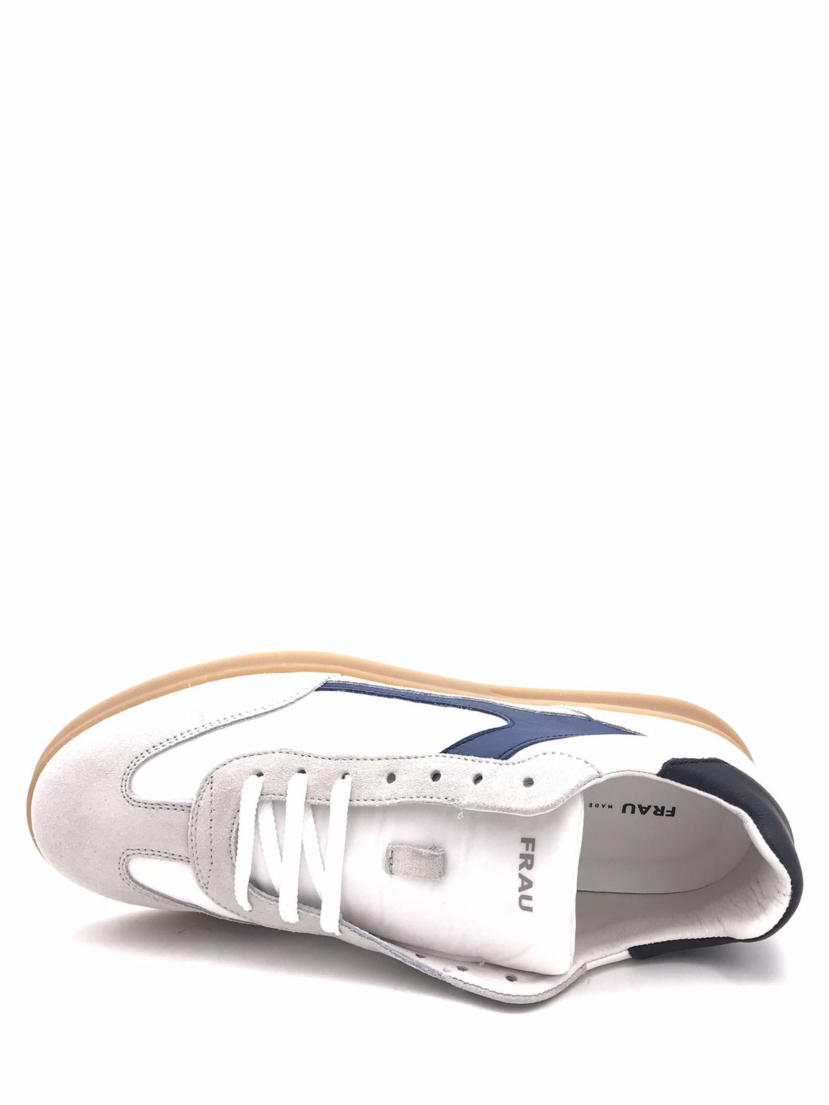 Sneakers uomo in pelle scamosciata e tessuto bianco 22D1 BIANCO FRAU 