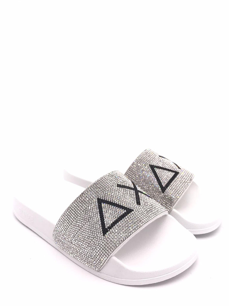 Slippers logo strass bianca BX36211 BIANCA SUN 68 