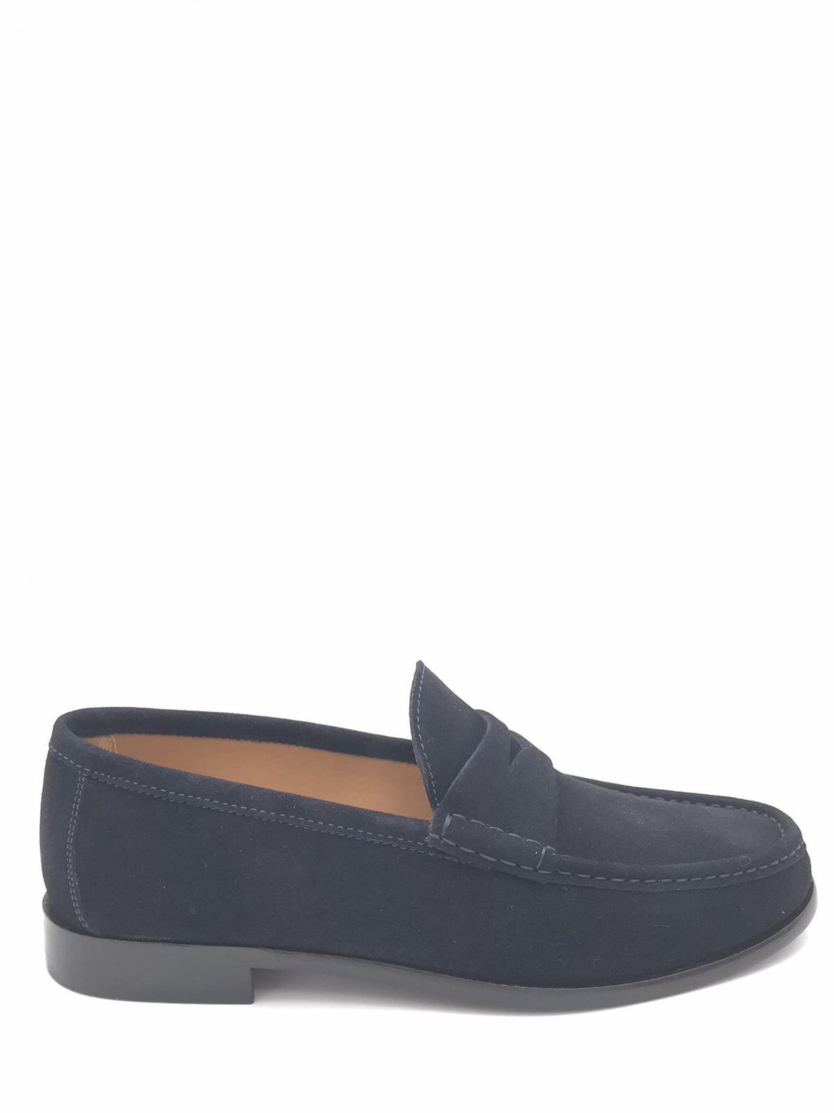 Mocassino sfoderato in camoscio blu