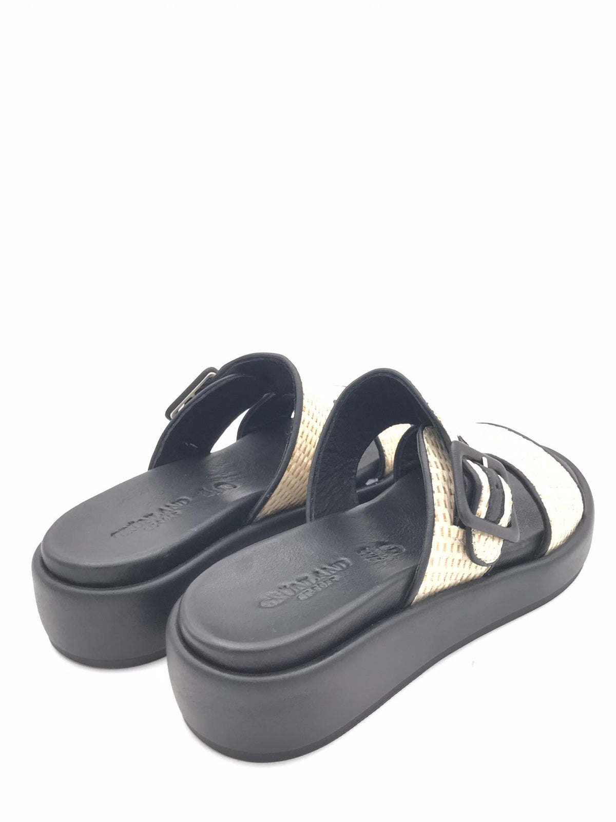Ciabatta donna Fles nero-naturale