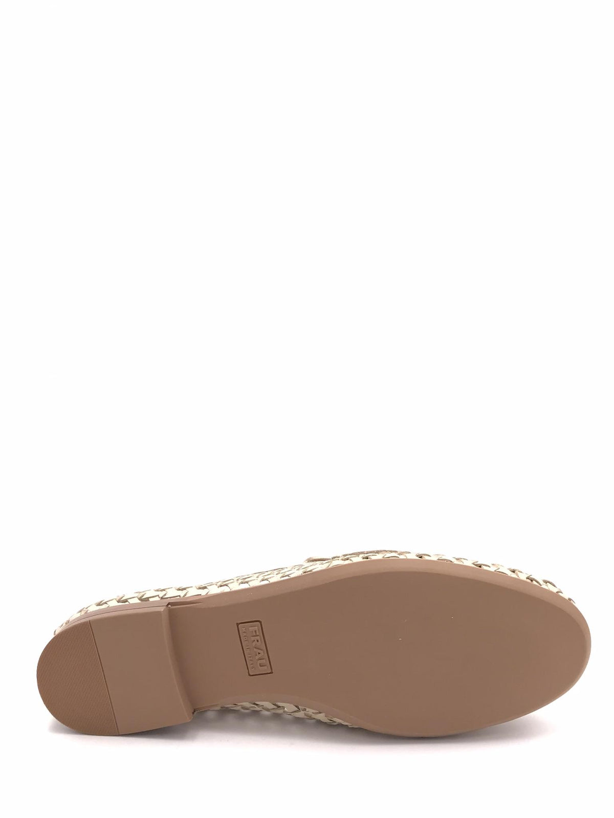 Mocassino in pelle intracciata beige e platino 95K6 BEIGE/PLATINO FRAU 