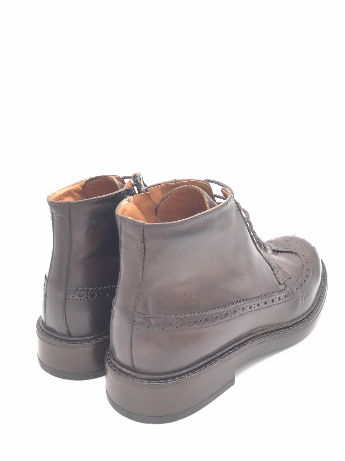 Stivaletto allacciato stile inglese in pelle moro 9821 TESTA DI MORO EXTON 