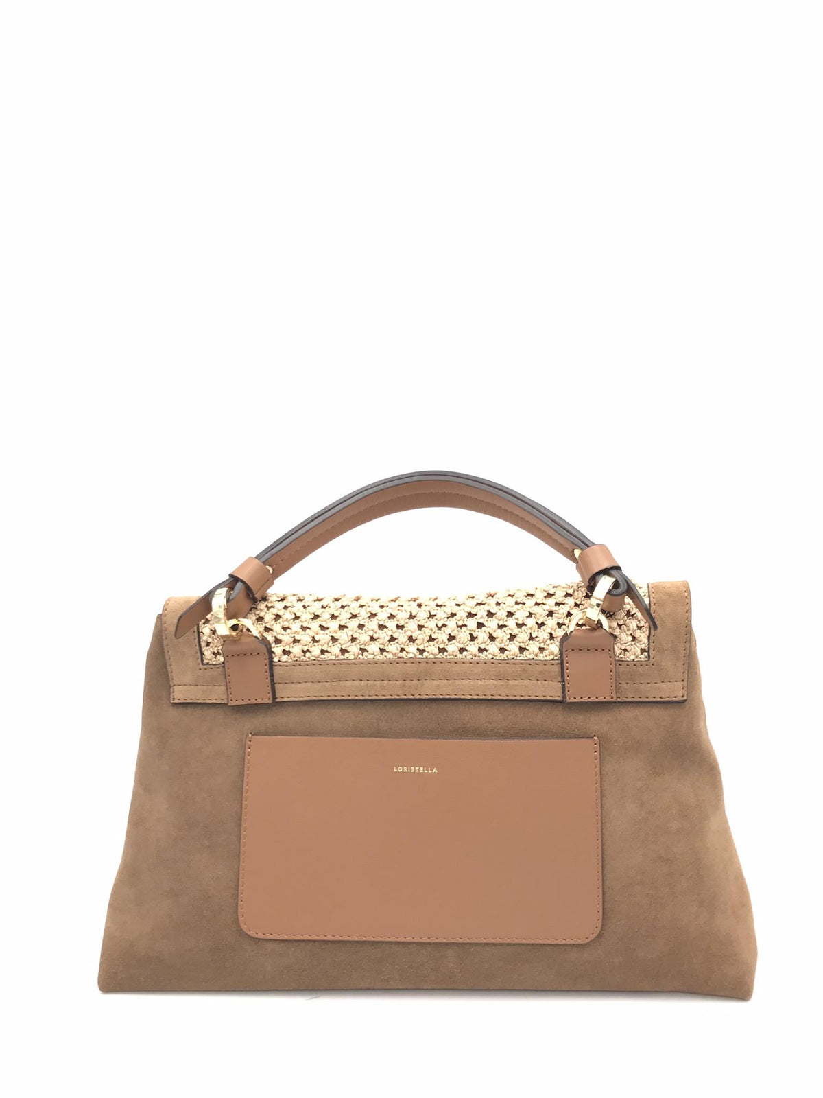 Borsa Kendall media in raffia naturale e camoscio marrone 2735PT MARRONE LORISTELLA 