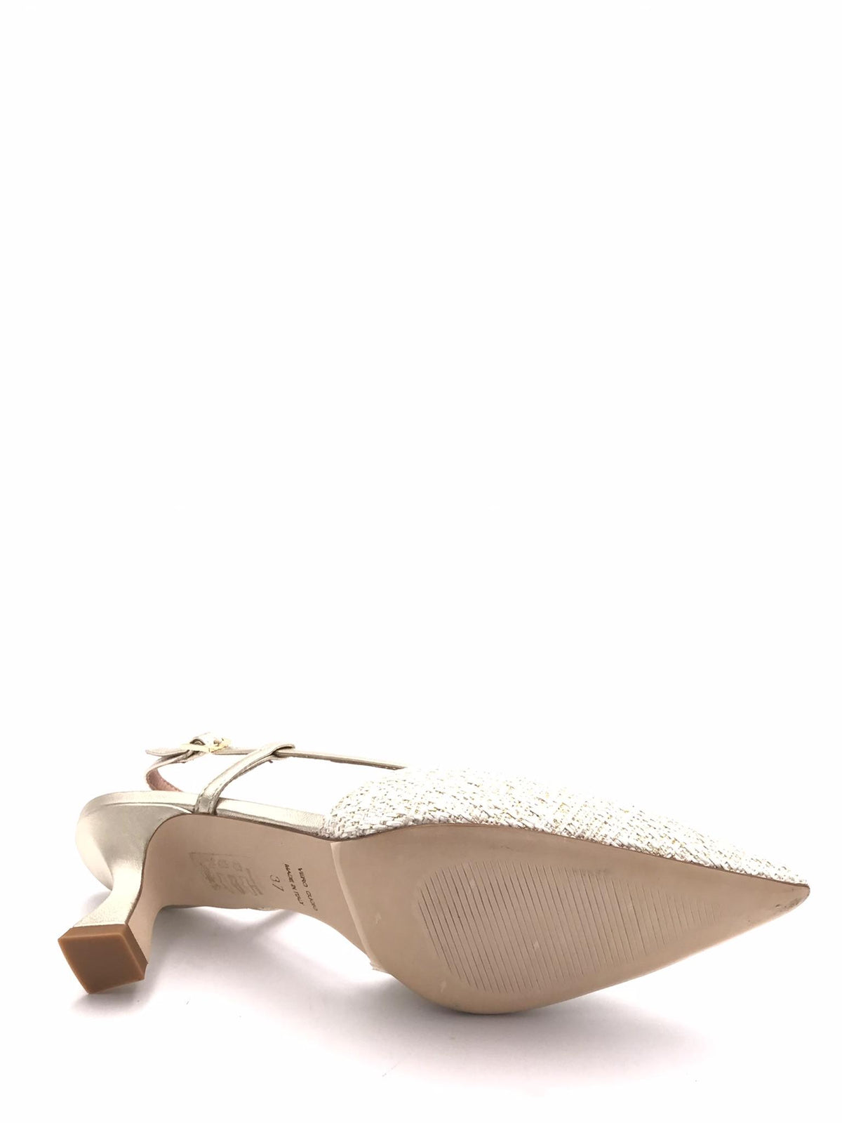 Slingback Rita in raffia avorio-platino 1520/ZP AVORIO/PLATINO ZULIAN 