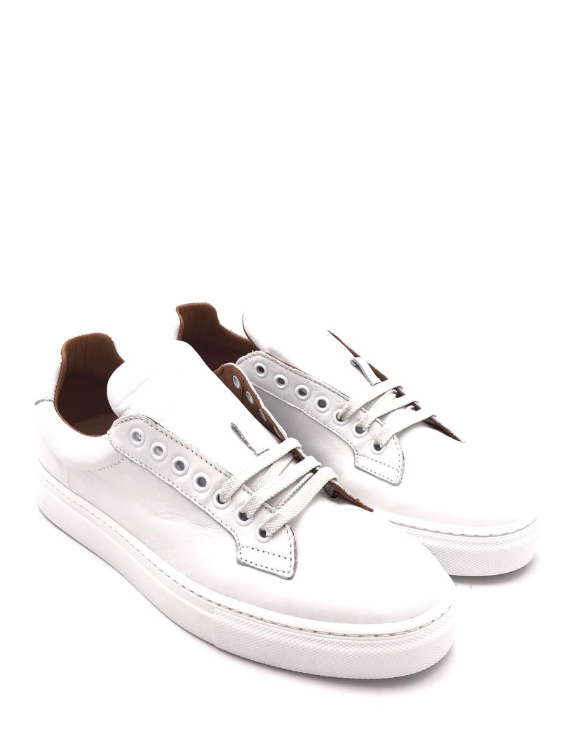 Sneakers uomo basic in pelle bianca 29P1 BIANCO FRAU 