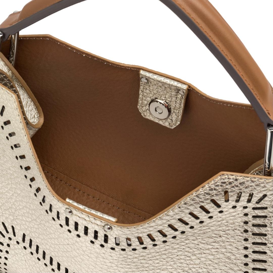 Borsa Aurora large light gold BS11536 PLATINO GIANNI CHIARINI 