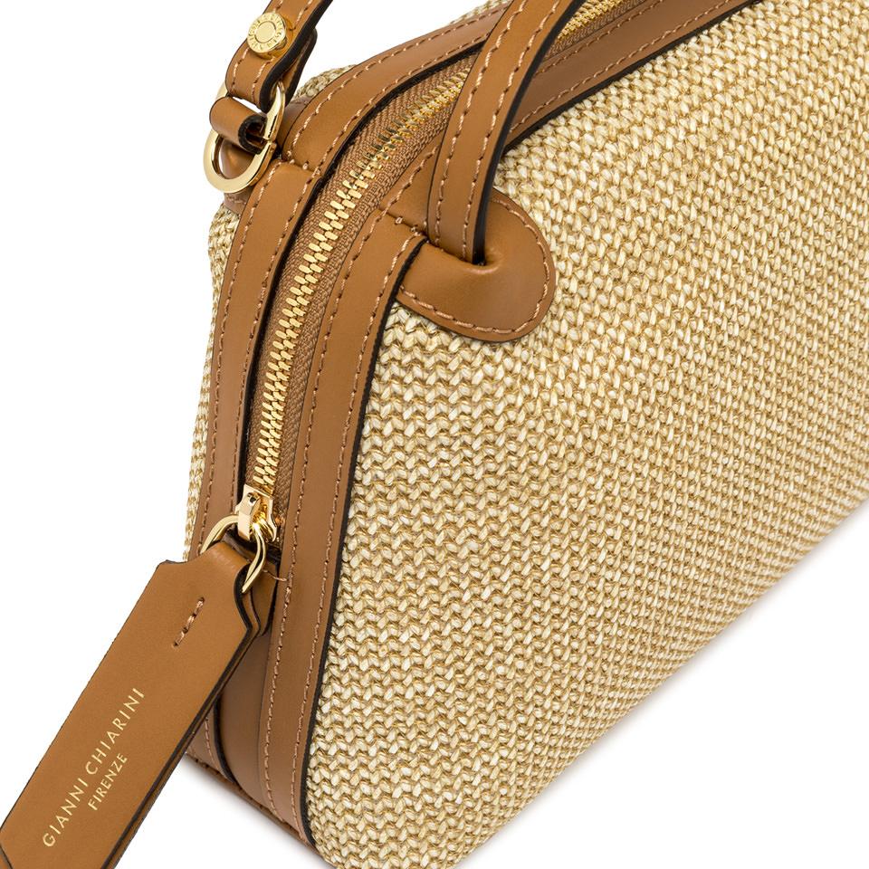 Borsa Alifa in raffia naturale-cuoio BS8788 NATURALE/CUOIO GIANNI CHIARINI 