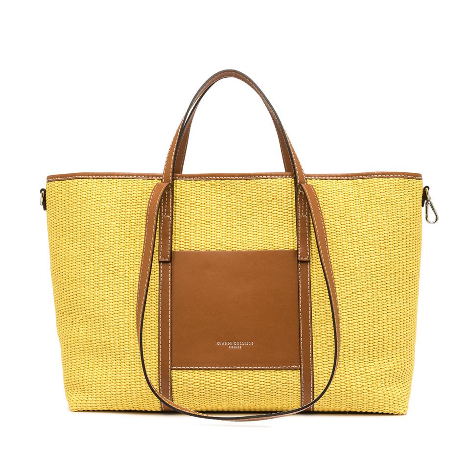 Borsa Superlight paglia intrecciata gialla BS10356 GIALLO GIANNI CHIARINI 