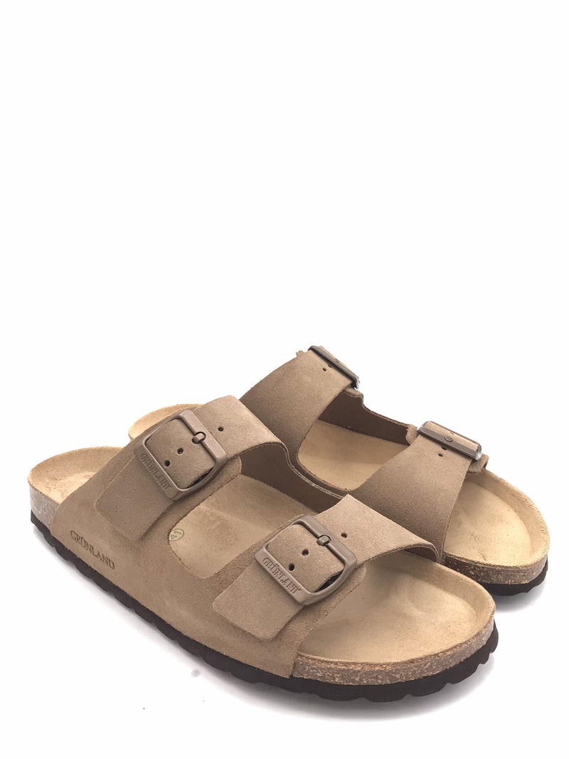 Ciabatta Robi aperta doppia fibbia tortora CB 1801 TORTORA GRUNLAND 