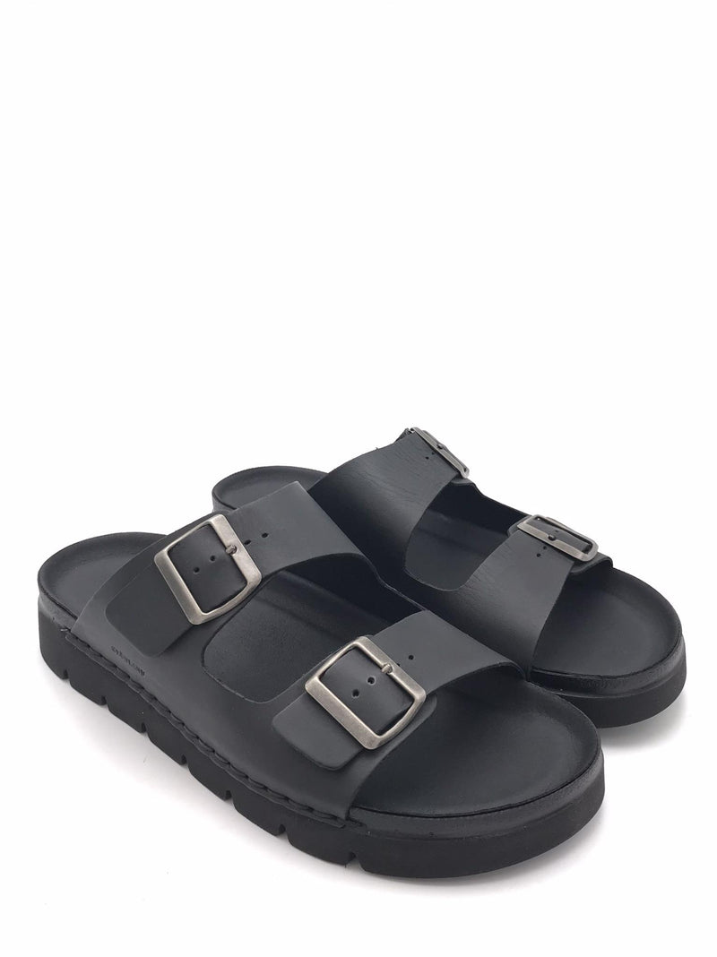 Ciabatta Lero doppia fibbia nera CI 3095 NERO GRUNLAND 