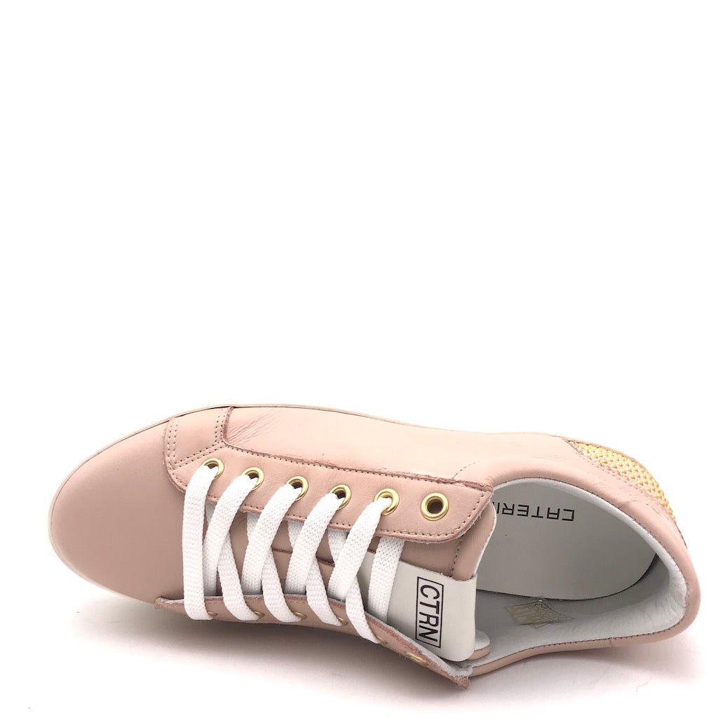 Sneakers in pelle rosa cipria