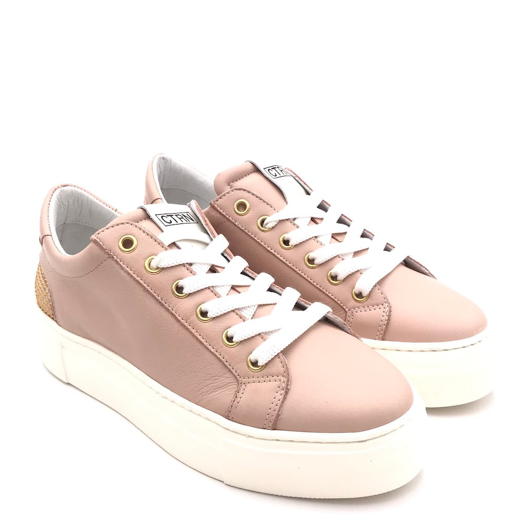 Sneakers in pelle rosa cipria