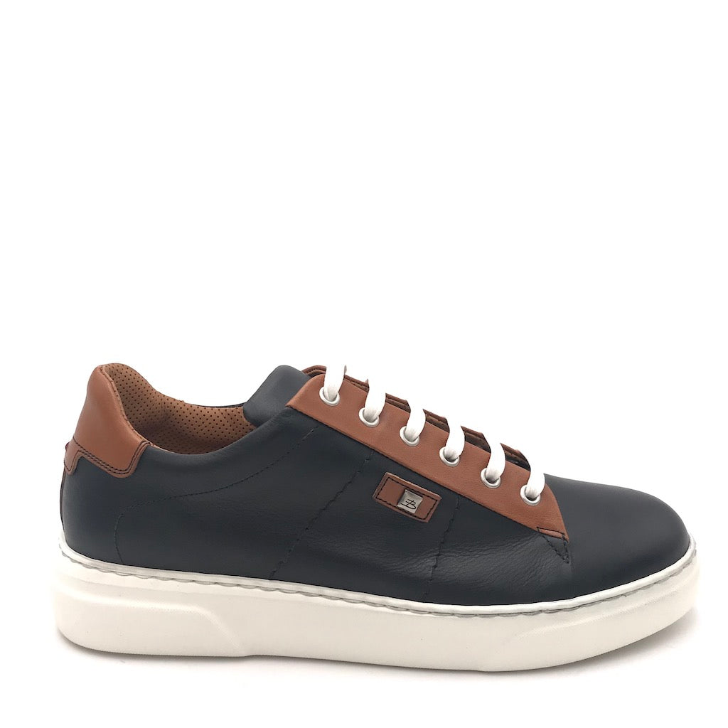 Sneakers Dylan nera-cuoio