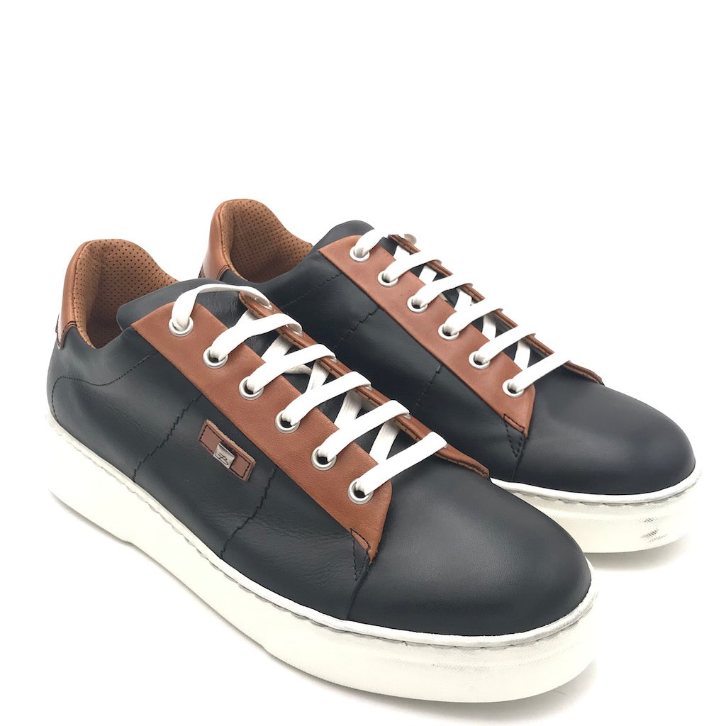 Sneakers Dylan nera-cuoio